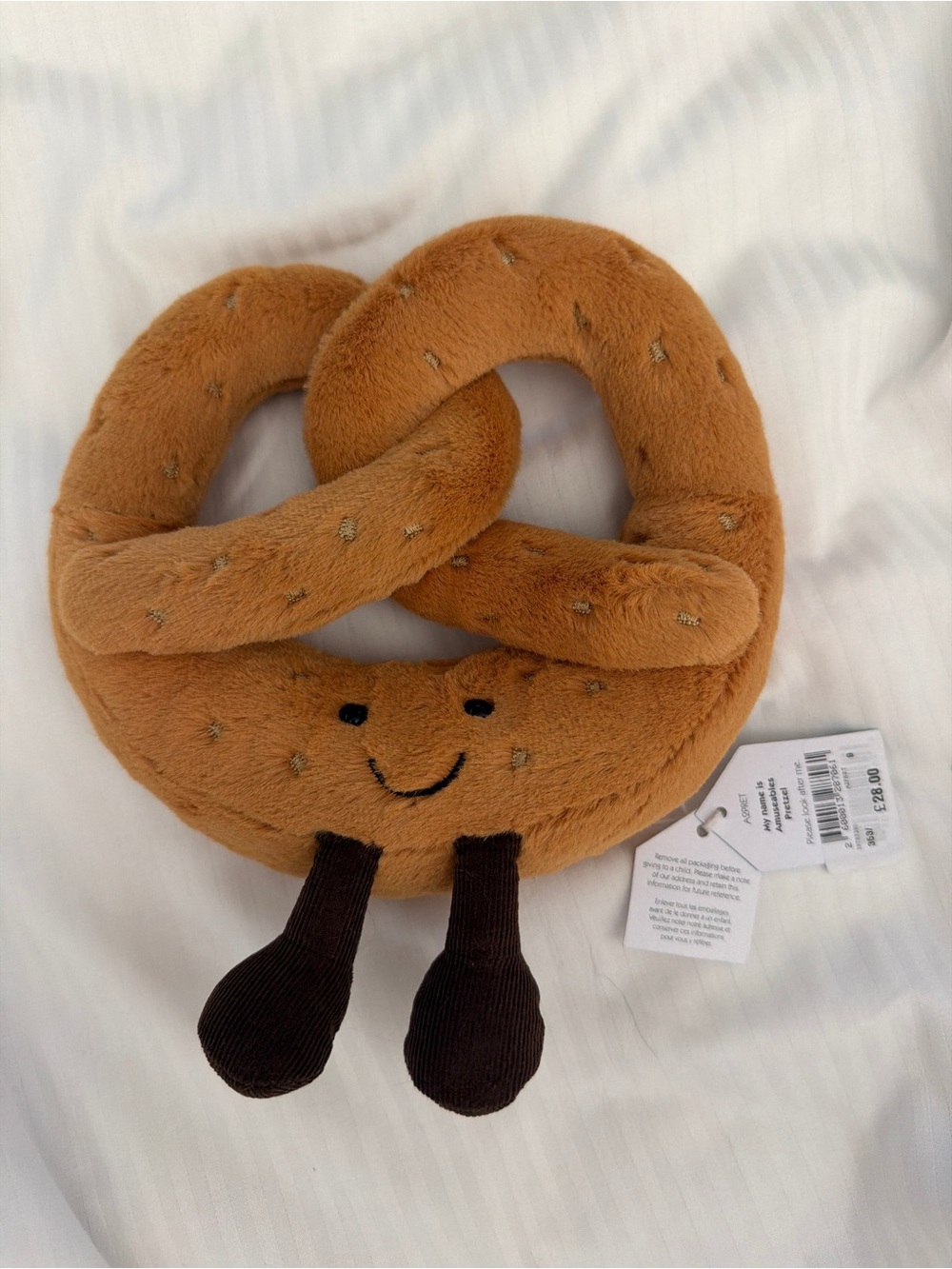 Jellycat Plush Pretzel Stuffed Toy - Brown Authentic - BNWT